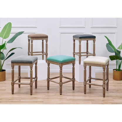 New Pacific Direct Ernie Bonded Leather Counter Stool, (Set of 2)  - 3900057-2050