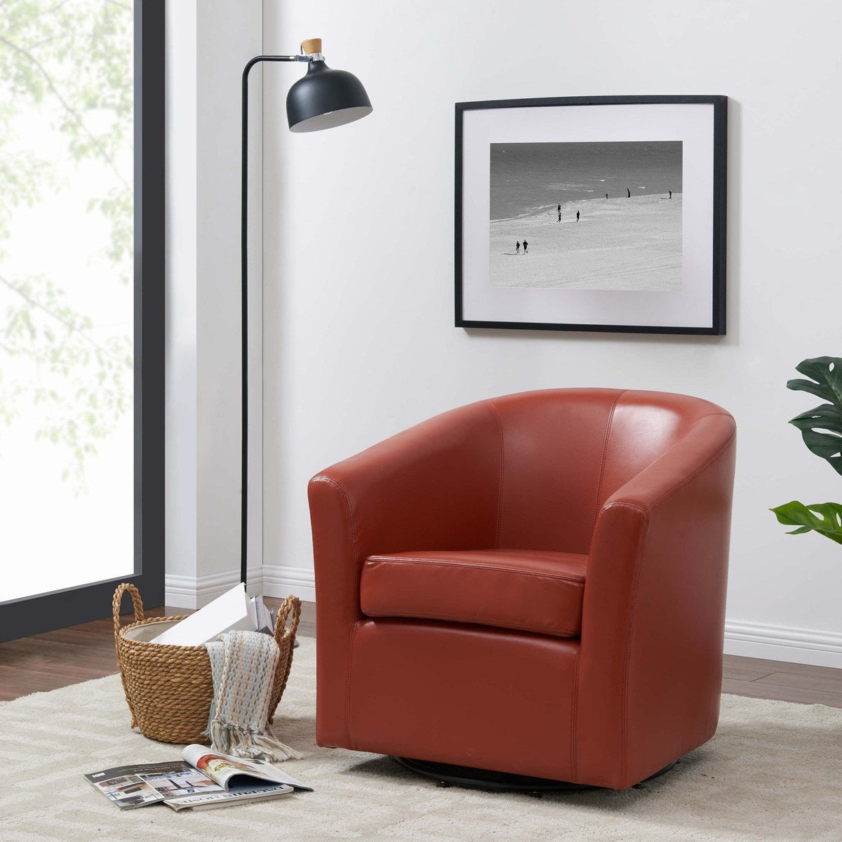 New Pacific Direct Hayden Swivel Bonded Leather Chair  - 193012B-8141