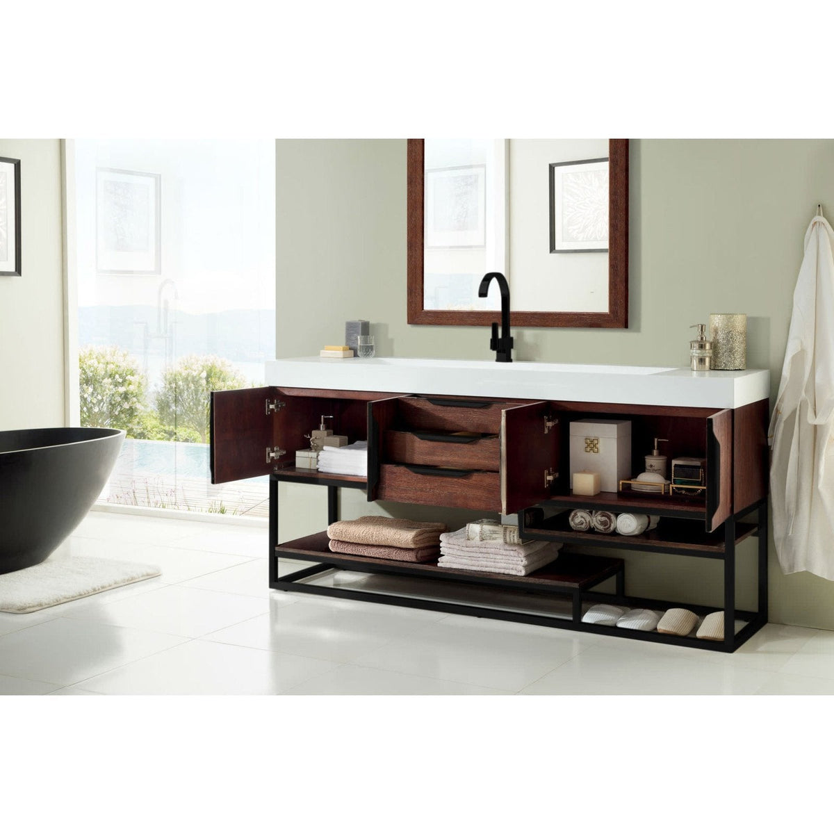 James Martin Vanities Columbia 72" Single Vanity - 388-V72S-AGR-MB-DGG